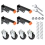 HMF 6750 Schwerlastrollen Absenkbar für Werkbank 4 Stück 76 mm bis 400 kg Schwarz_7