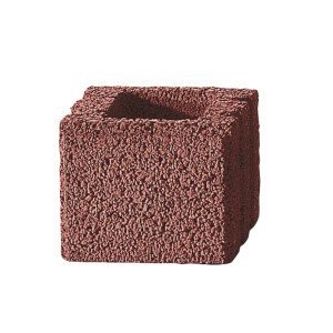 Brauner Gartenmauer Halbstein mit strukturierter Oberfläche für Einfassungen und Mauersysteme.