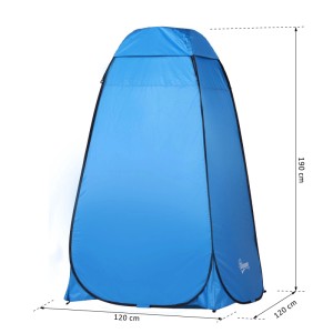 Blaues Outsunny Wurfzelt, Pop-Up Zelt für Camping, 120x120x190cm.
