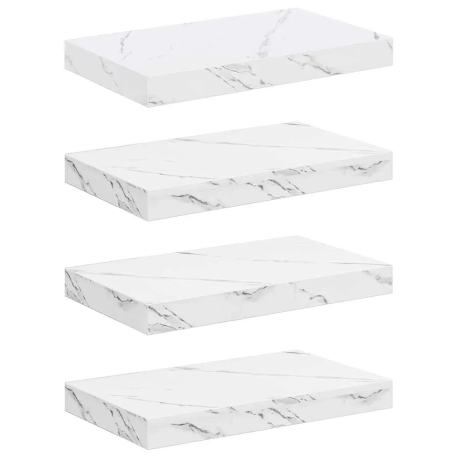 vidaXL Wandregal 4 Stk Weiß Marmor 40 x 23,5 x 4 cm Holzwerkstoff 42019964