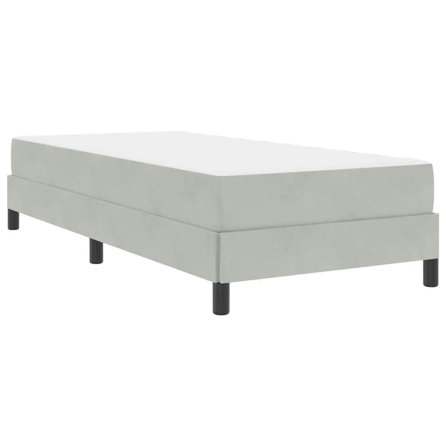 vidaXL Boxspringbett mit Matratze Hellgrau 80 x 210 cm Stoff 3398719 günstig online kaufen