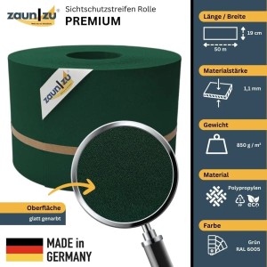 Grüne zaunzu Sichtschutz Premium Zaunblende, 50m Rolle für Doppelstabmattenzäune.