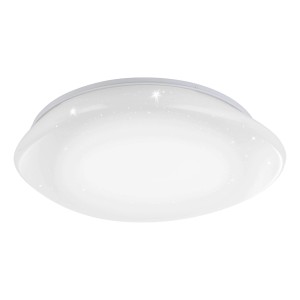 Weiße Eglo LED-Deckenleuchte Sileras-Z mit Kristalleffekt, Ø 60 cm, für stimmungsvolle Beleuchtung.