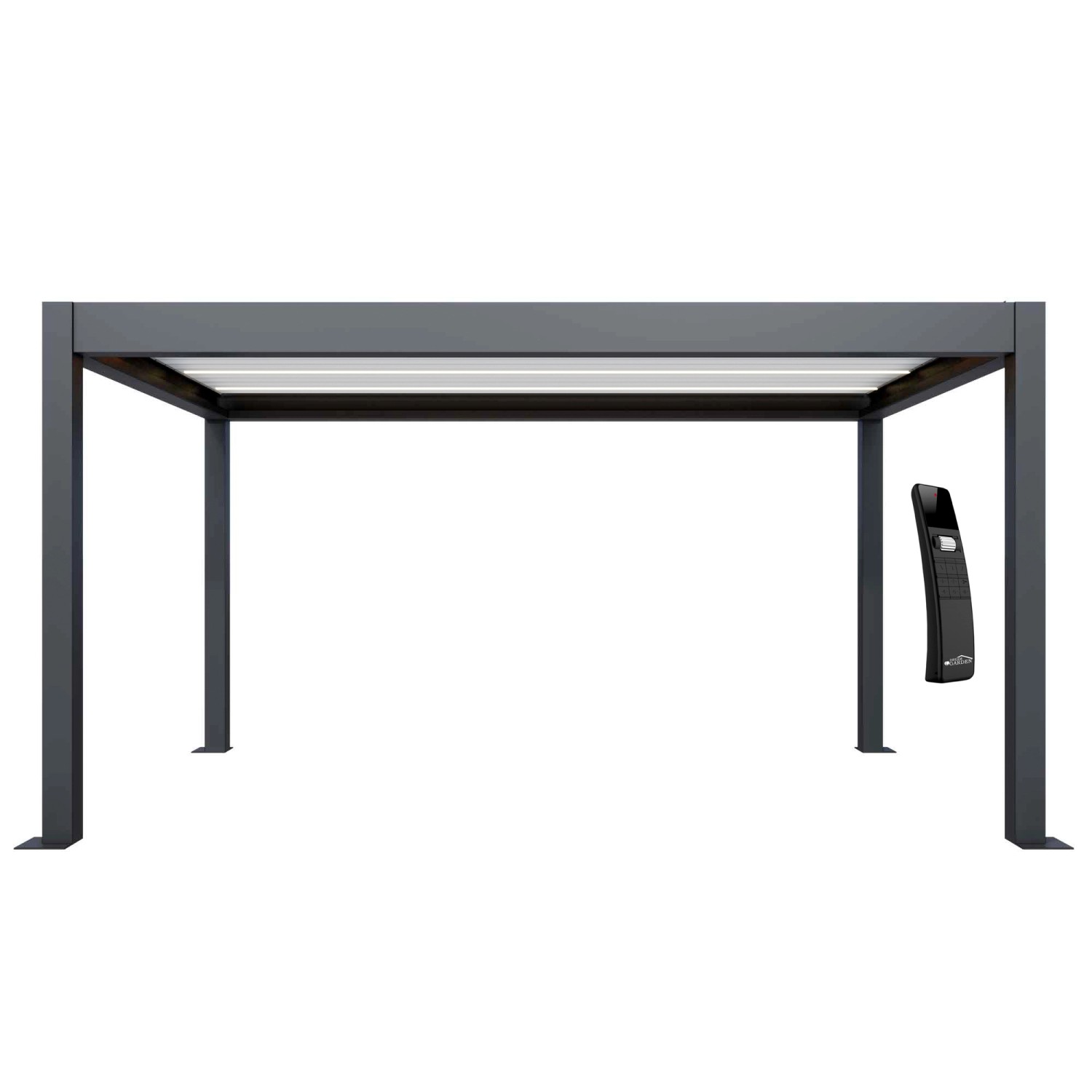 Dreamgarden Pergola 6 x 4 x 2,7 m Verona Elektrisch Gerüst Anthrazit Weiß L günstig online kaufen