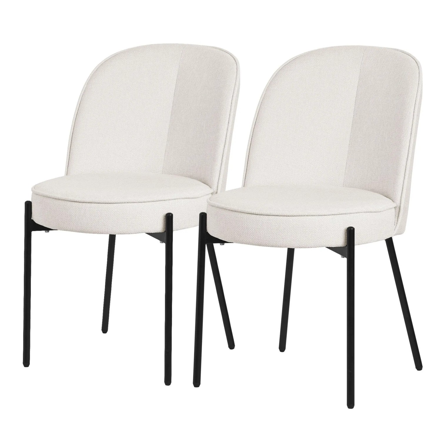 ML-Design Esszimmerstühle 2Er Set Beige mit Metallbeine und Stoffbezug