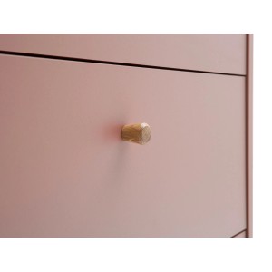 Detailaufnahme: Schildmeyer Schuhkipper Bjarne in Apricot mit Holzgriff. Schuhkommode mit 2 Klappen.