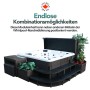 Canadian Spa Rattantreppe, braune 2-Stufen-Treppe für Whirlpool, 106x56x43cm.