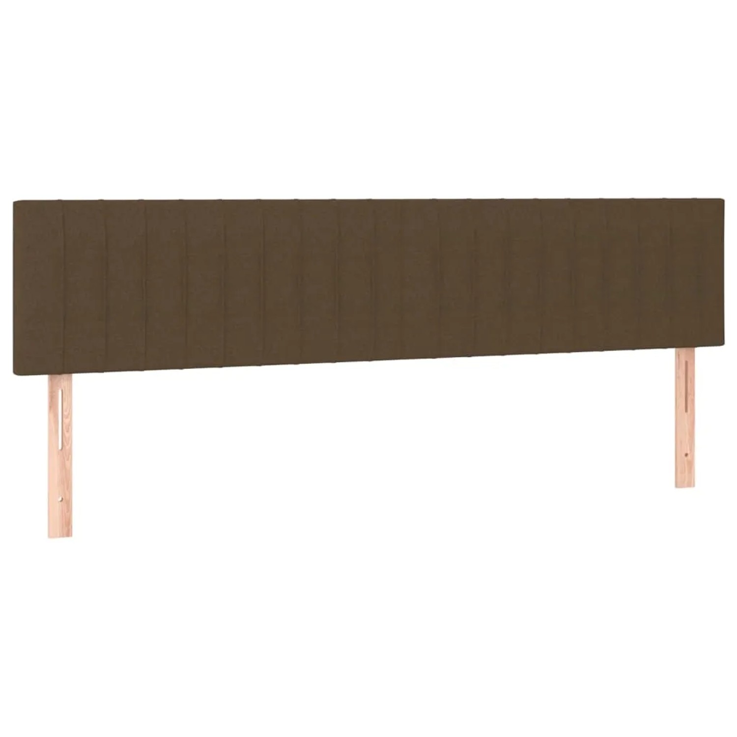 Boxspringbett vidaXL, dunkelbraun, 200x200 cm, Stoff. Bett mit Kopfteil und Holzfüßen.