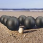 Relaxdays Boule-Kugeln 8er Set Stahl Schwarz mit Tragetasche Abstandsmesser ø 7,2 cm 6,1 kg_2