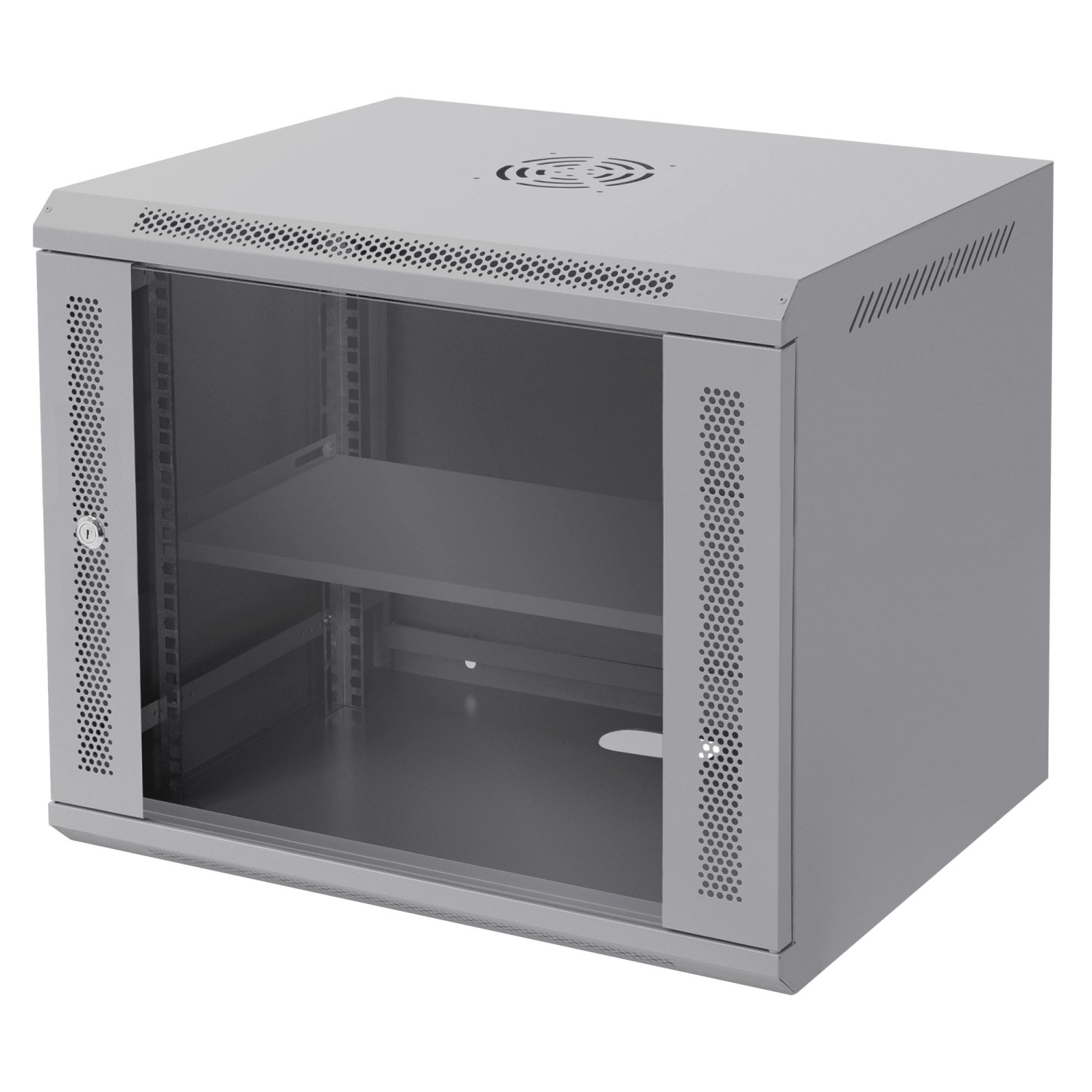 ECD Germany Netzwerkschrank 9 HE Serverschrank 19 Zoll Grau 60x50x45cm