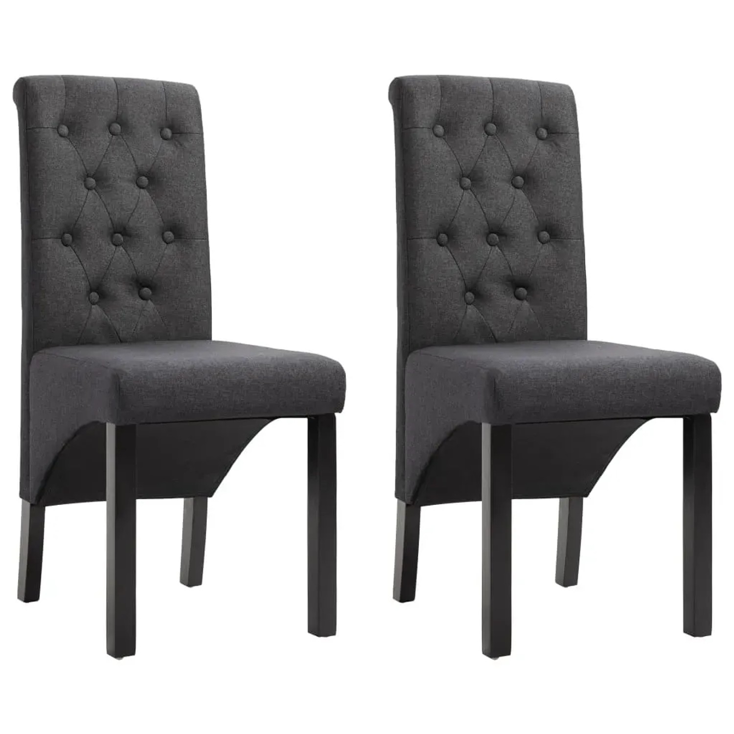 vidaXL Esszimmerstühle 2 Stk Dunkelgrau Stoff 248986