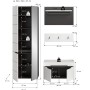 Inn.Furn Garderoben-Set 4-teilig in Weiß und Grau 160 cm Cooper_10