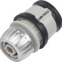 LUX Schlauchstück Metall mit Wasserstopp für 13mm Schlauch, Detailaufnahme.