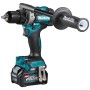 Makita Akku-Bohrschrauber DF001GD201 mit Zusatzhandgriff, Akku und Koffer.