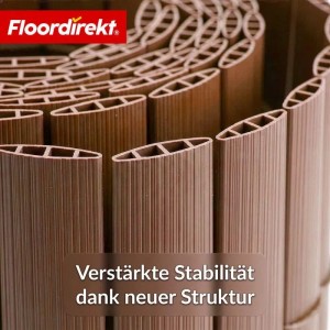 Detailansicht: Brauner Floordirekt PVC Sichtschutzzaun, UV-beständig, 180x300 cm.