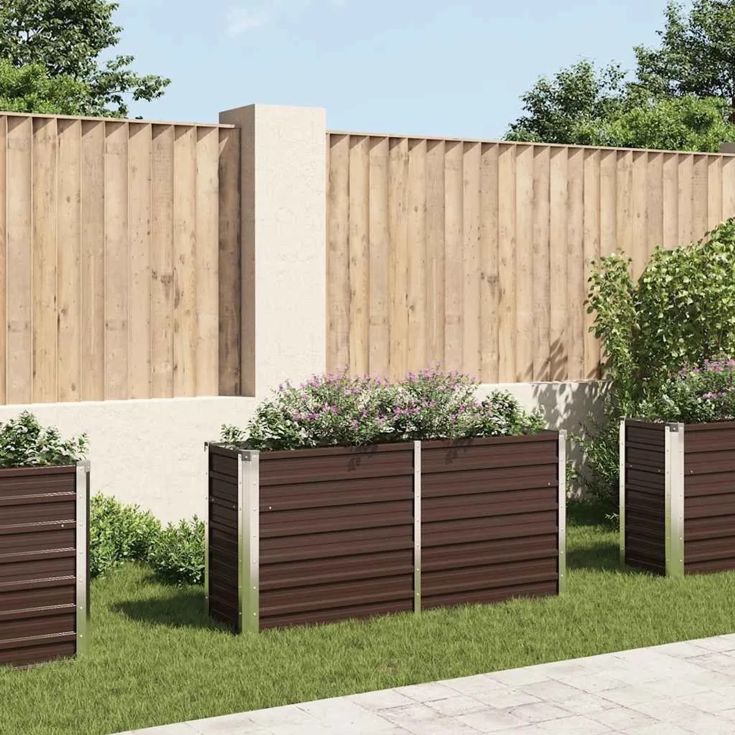 Furnicato Garten-hochbeet Braun 160 X 40 X 77 Cm Verzinkter Stahl