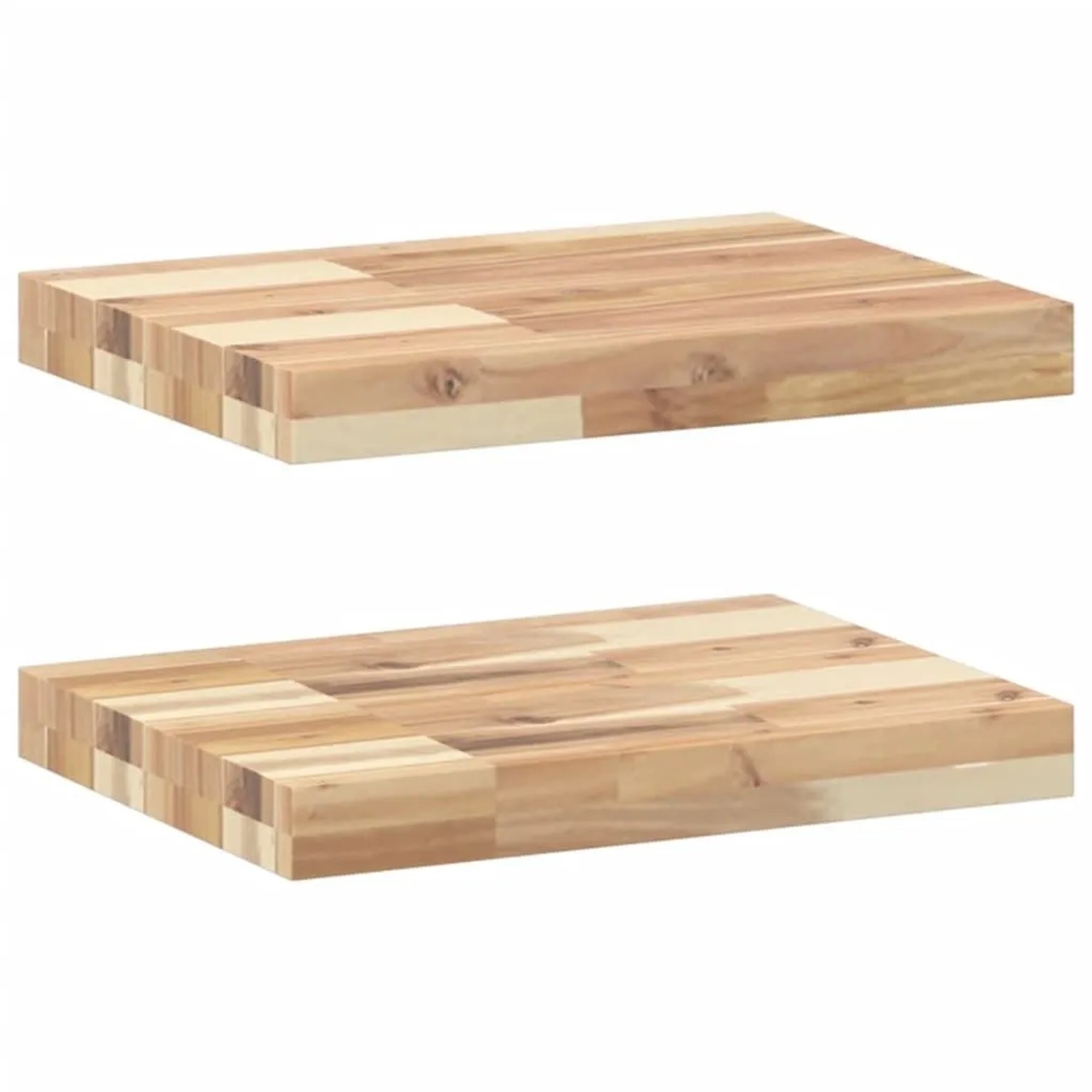 vidaXL Schweberegale 2 Stk 60x30x4 cm Massivholz Akazie Unbehandelt 3279448