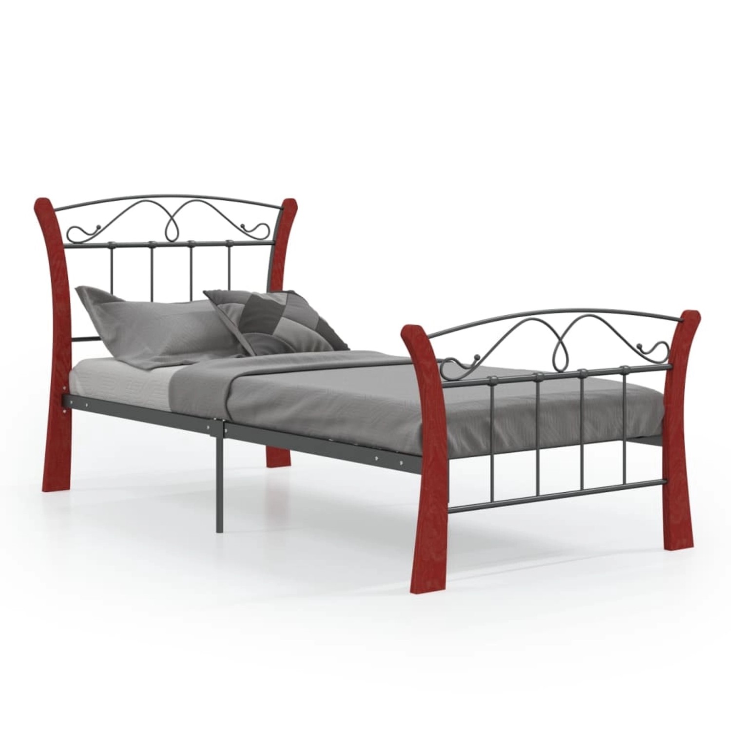 vidaXL Bettgestell Schwarz Metall 90x200 cm 324876 günstig online kaufen