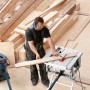Bosch Professional Industriestaubsauger GAS 35 M AFC im Einsatz mit Säge und Handwerker.