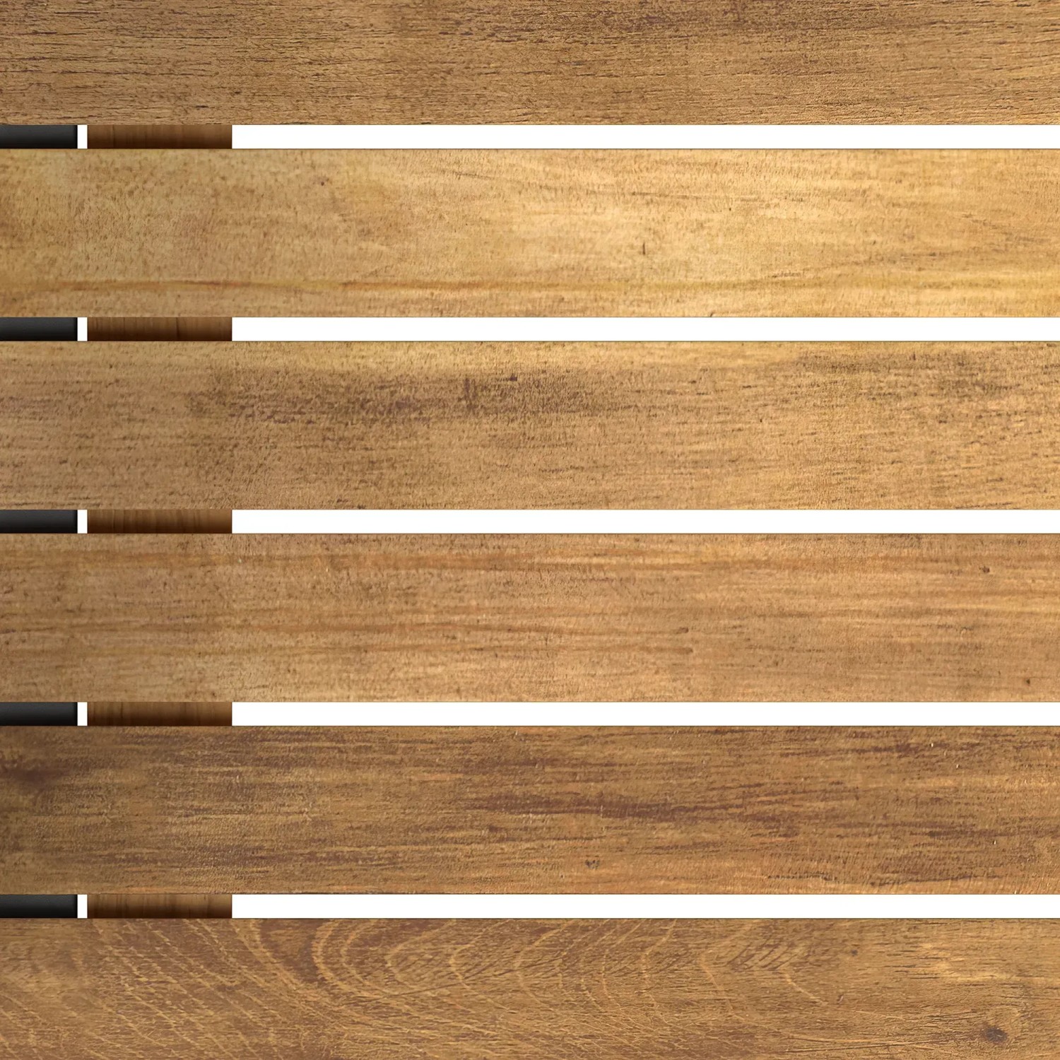 Detailansicht der Akazienholz-Oberfläche des Lounge-Sets Olary.