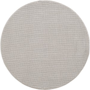 Runder, creme-farbener Ayyildiz Kurzflorteppich Loom mit feiner Struktur, Durchmesser 160 cm.