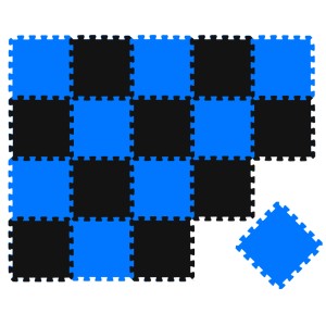 LittleTom Puzzlematte, 18-teilig, schwarz und dunkelblau, für Babys und Kinder.