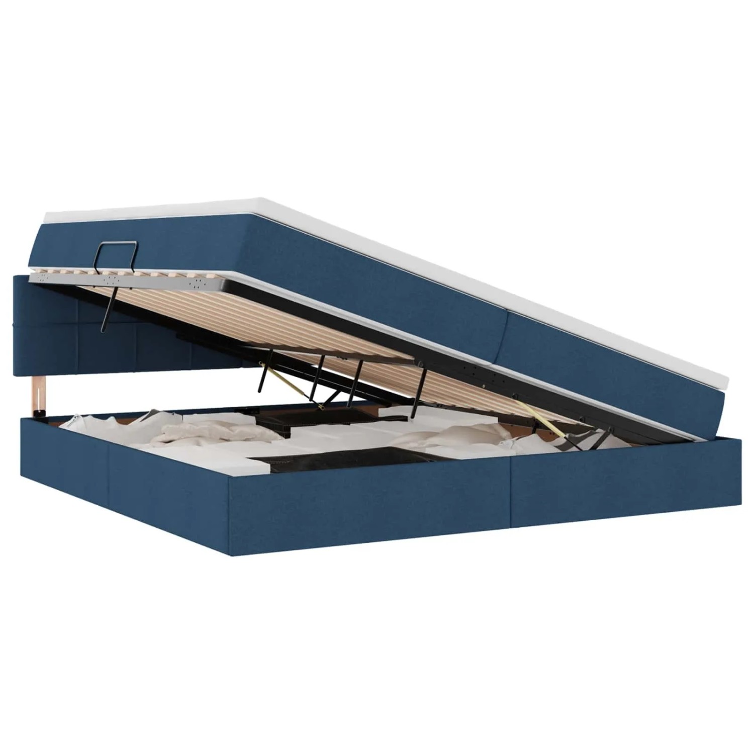 vidaXL Bett mit Stauraum und LED Blau 200 x 200 cm Polyester 3371171 günstig online kaufen