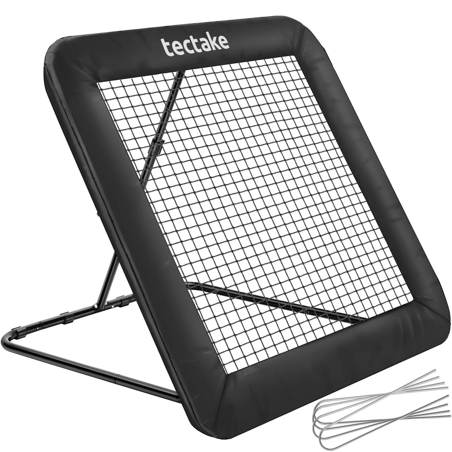 Tectake Rebounder Für Fußball Alphonso In 5 Stufen Verstellbar  Klappbar Wetterfest  Für Drinnen und Draußen 124 x 124 cm 117 x 124 x 117 cm Schwarz