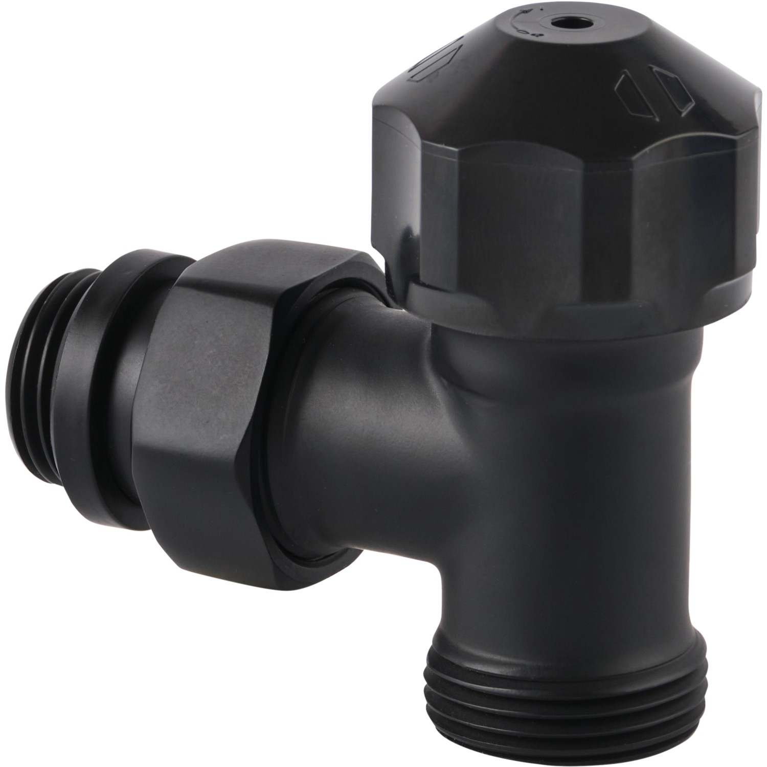 Sanicomfort Thermostatventil Unterteil Design Eck Schwarz