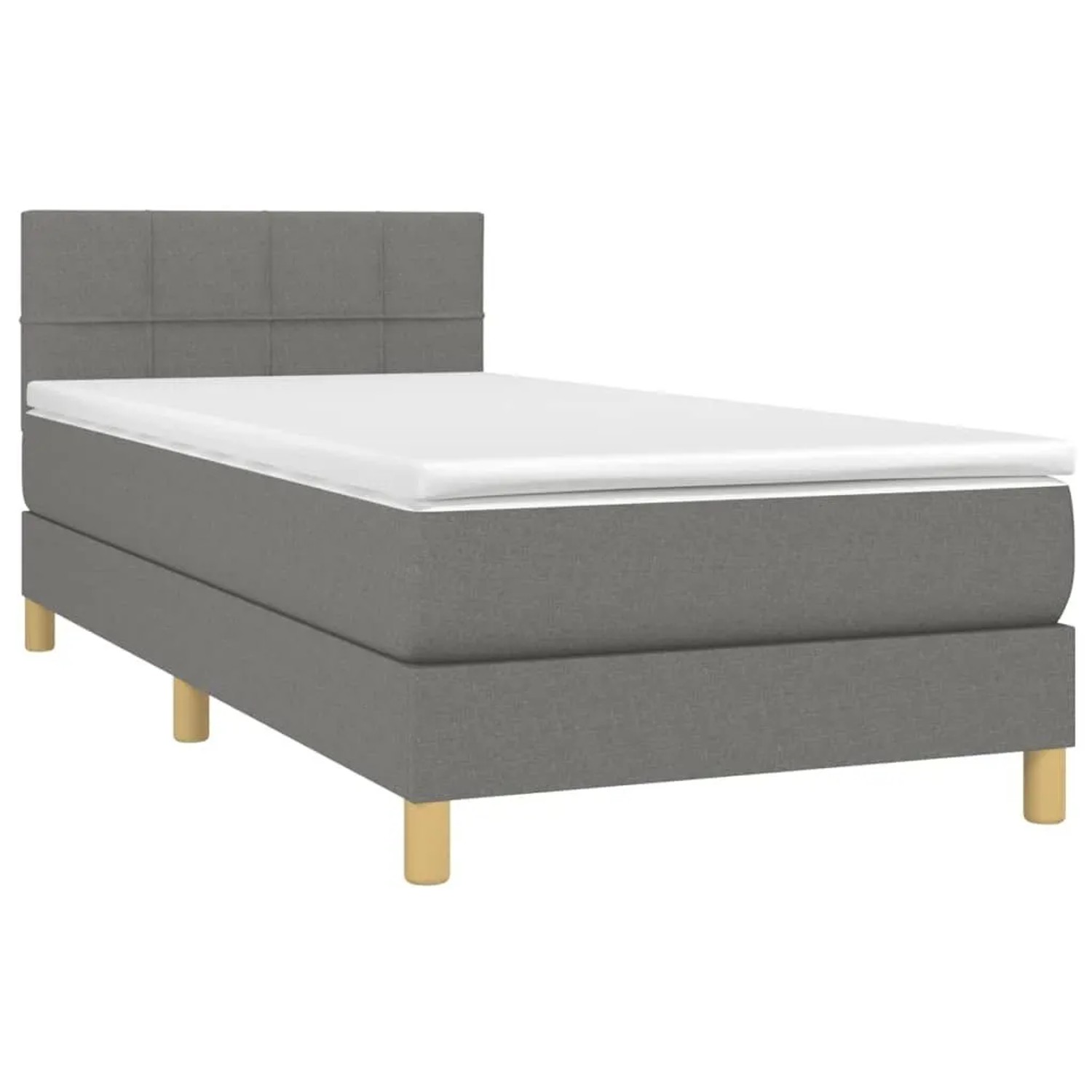 vidaXL Boxspringbett mit Matratze & LED Dunkelgrau 90x190 cm Stoff 3133678 günstig online kaufen