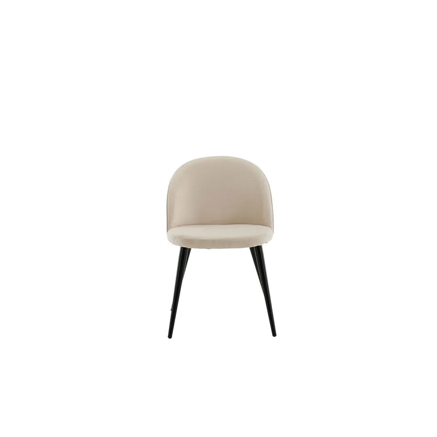 Stuhl der ebuy24 Tokyo Essgruppe mit beigem Velours und schwarzen Beinen.