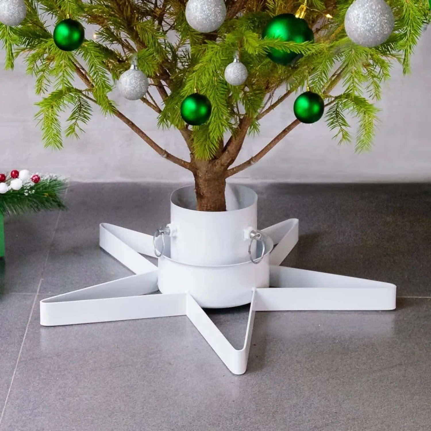 furnicato Christbaumständer Weiß 47x47x13,5 cm kaufen bei OBI
