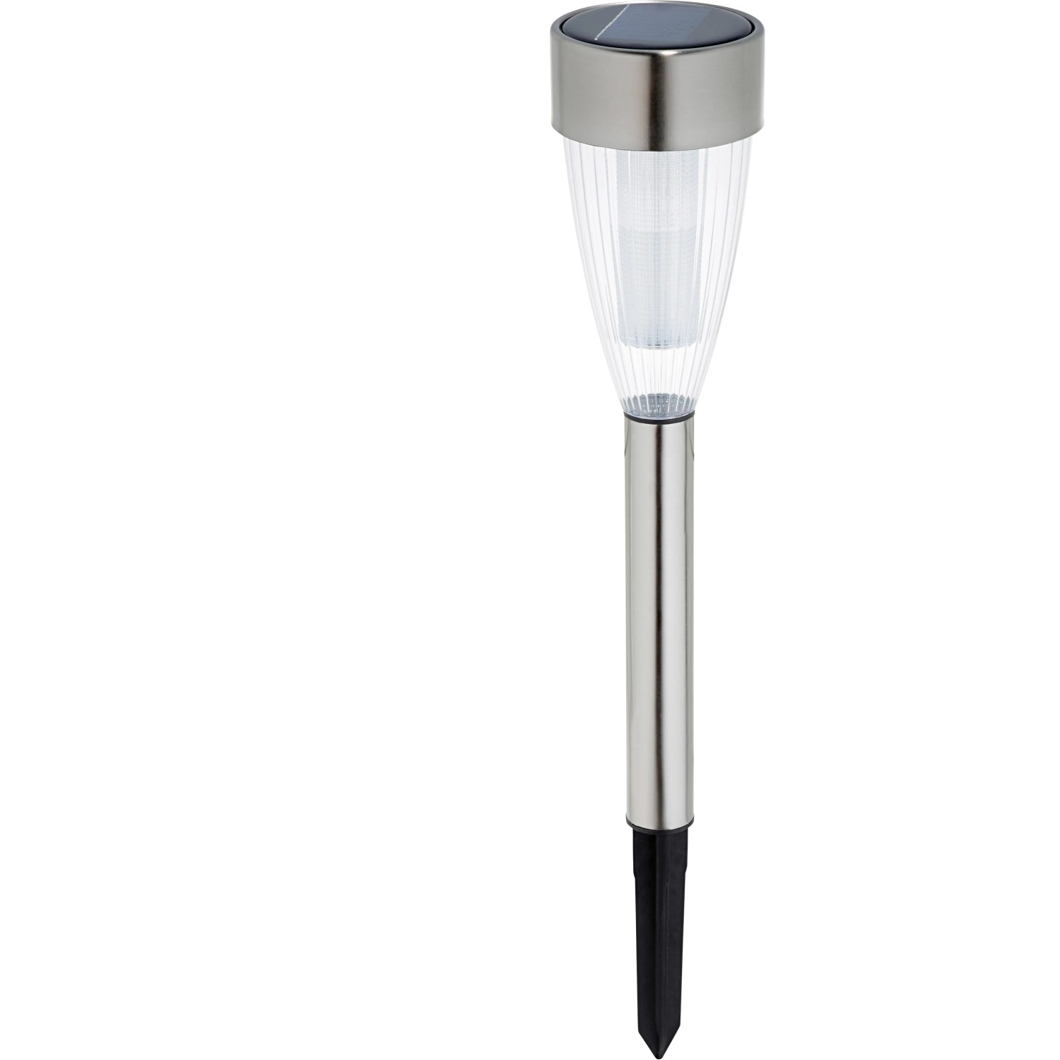OBI LIGHTING LED-Solarspieß Doria 2er-Set aus Edelstahl, Solar-Deko für Garten und Terrasse.