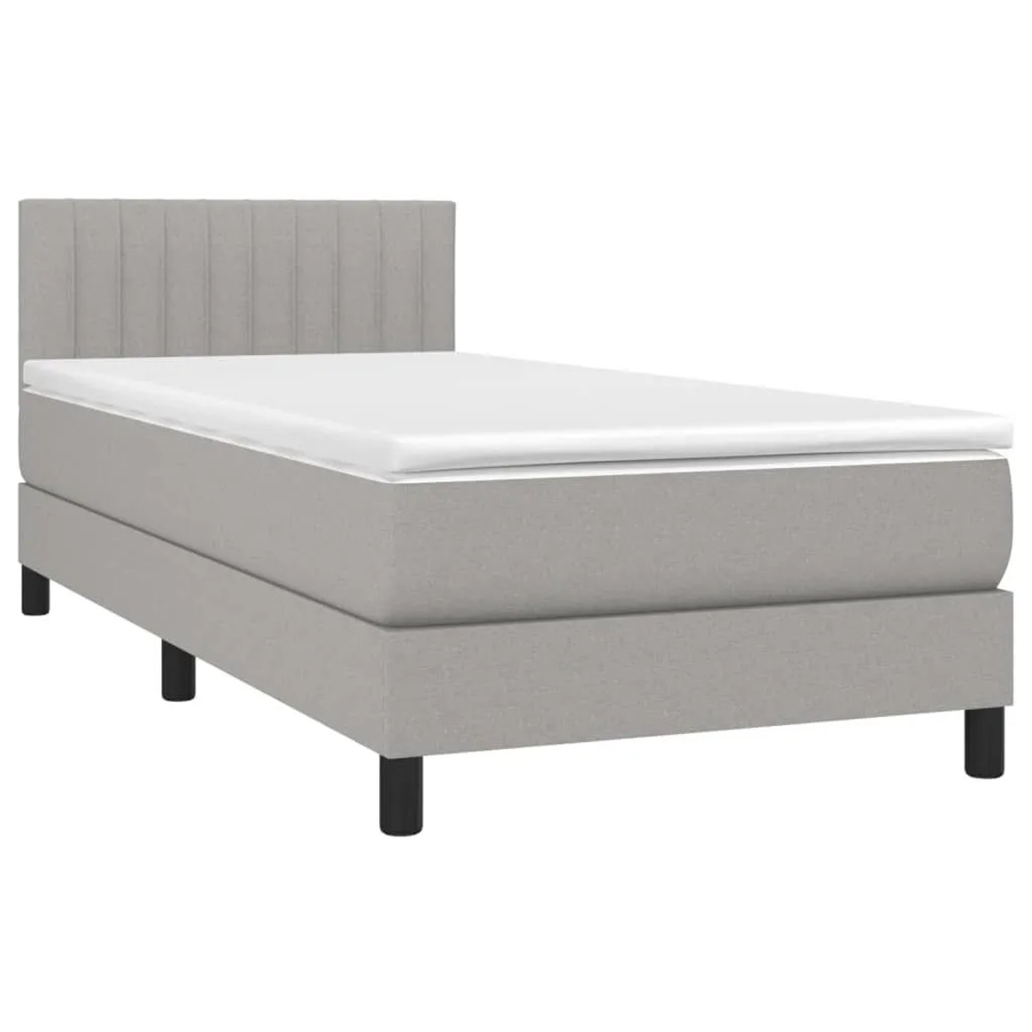 vidaXL Boxspringbett mit Matratze & LED Hellgrau 80x200 cm Stoff 3133269 günstig online kaufen