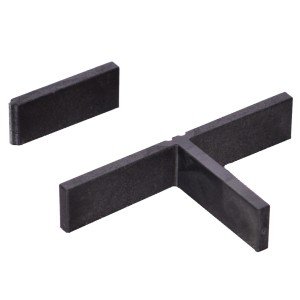 Schwarzes Fugenkreuz (15 mm) für Terrassendielen, zur einfachen und präzisen Verlegung.