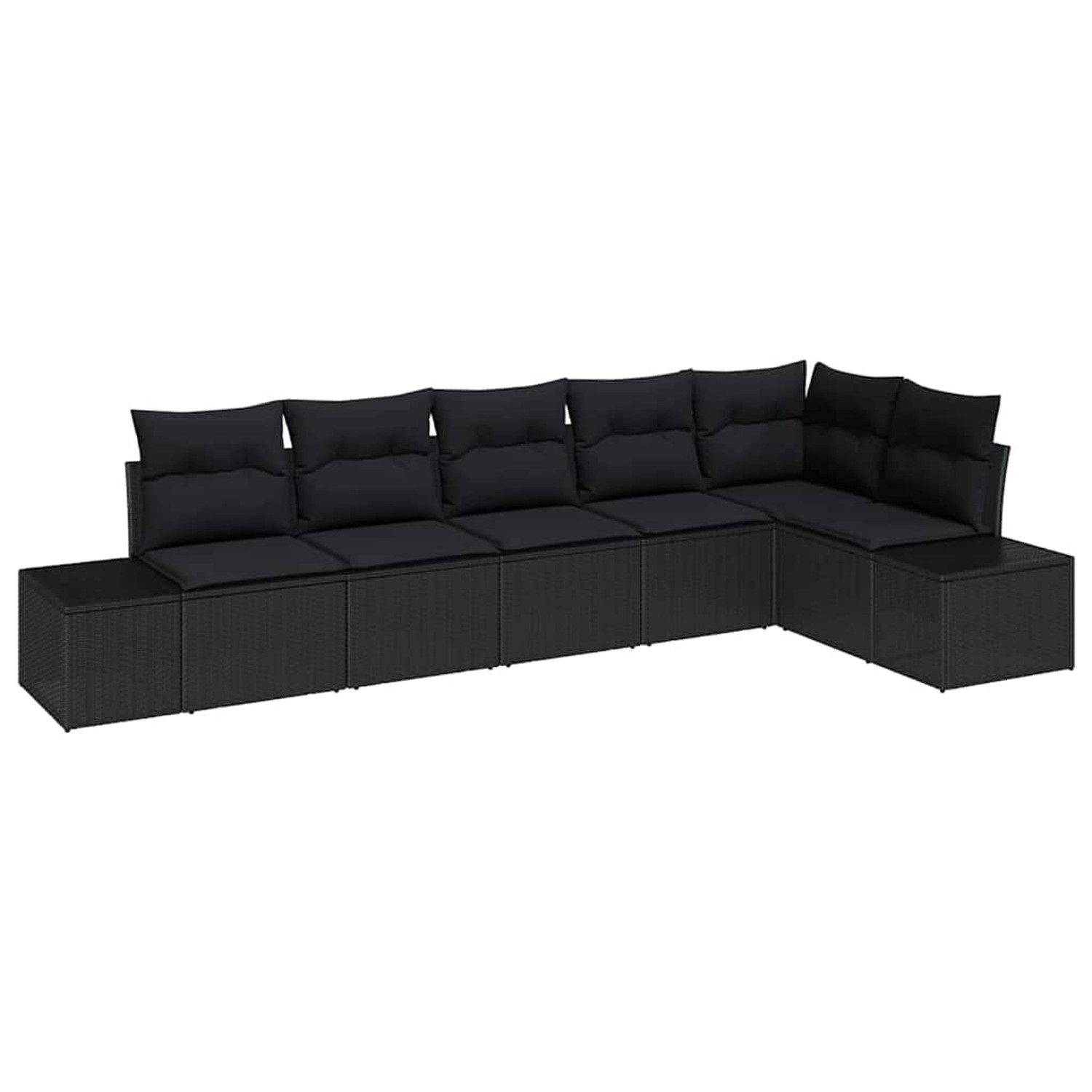 vidaXL 6-Teiliges Garten-Sofa-Set mit Kissen aus Schwarzem Poly Rattan 3347 günstig online kaufen