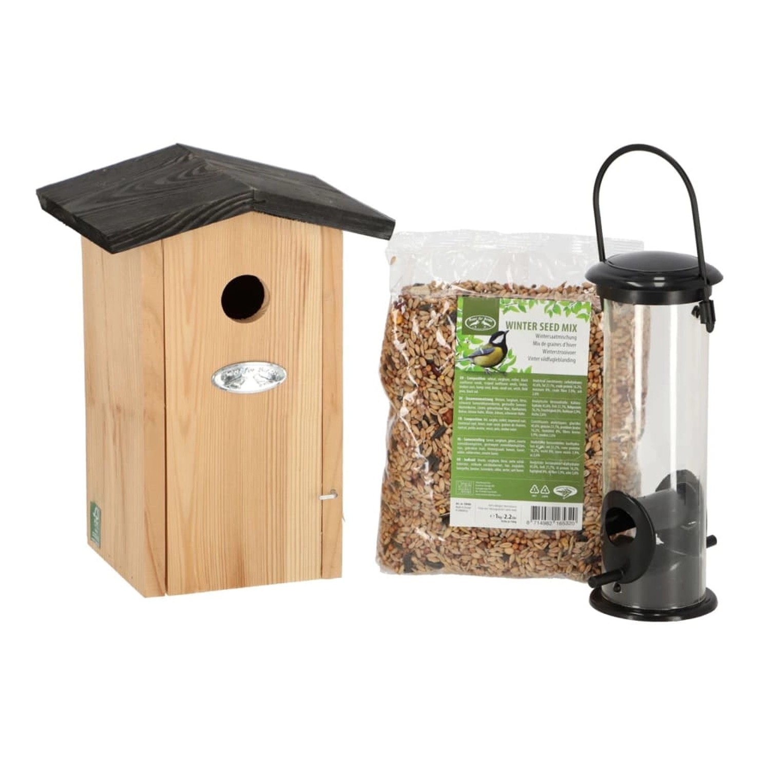 Esschert Design Komplettset für Blaumeisen Vogelfutterhaus günstig online kaufen
