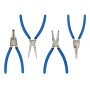 CCLIFE Sprengringzangen Set 4tlg, 150mm, mit geraden und gebogenen Spitzen für Innen- & Außensicherungen, blaue Griffe.