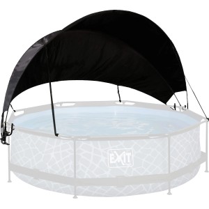 EXIT Pool Sonnensegel ø 300 cm, schwarze Poolüberdachung für Rahmenpools.