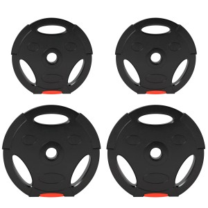 SPORTNOW Hantelscheiben Set, Kunststoff/Sand, schwarz, 2x10kg & 2x5kg, für Standardstangen.