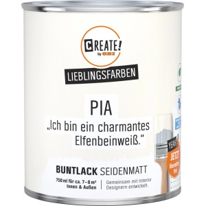 CREATE! by OBI Buntlack Lieblingsfarbe Pia Elfenbeinweiß Seidenmatt 0,75 l