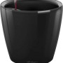 Schwarzer, hochglänzender Lechuza Classico Premium LS Pflanzkübel, Ø 50 cm.