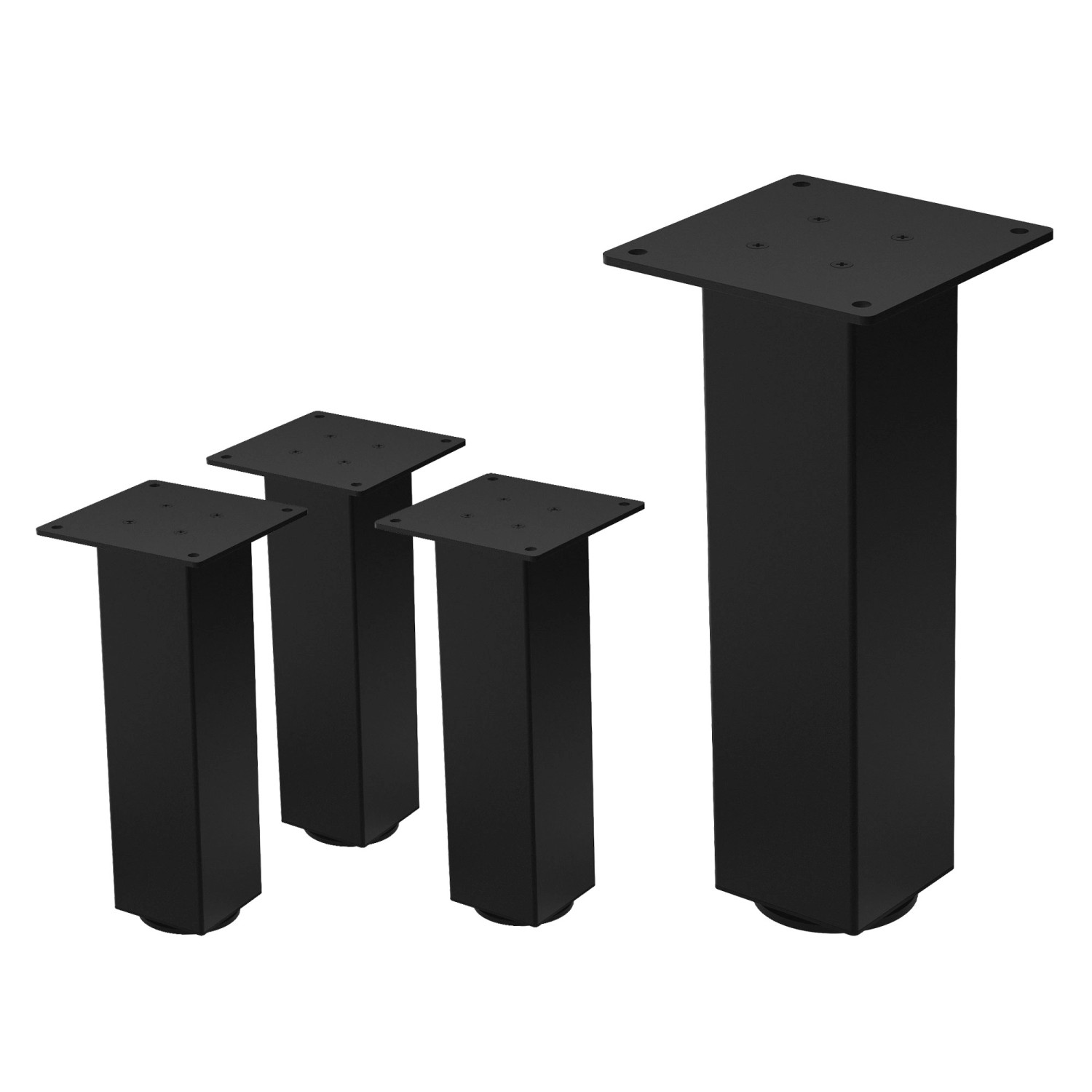 ML-Design Tischbeine 4Er Set I-Design H30 cm Schwarz Stahl 8x8 cm