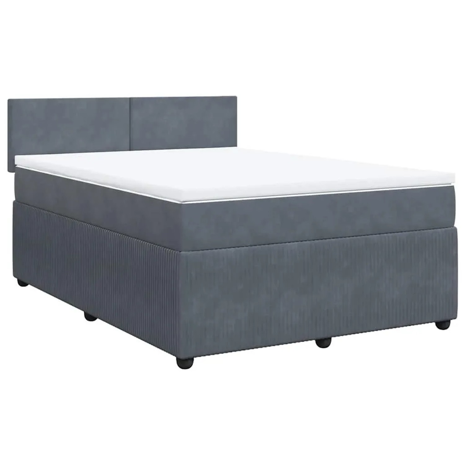 vidaXL Boxspringbett mit Matratze Dunkelgrau 140x190 cm Samt 3287729 günstig online kaufen