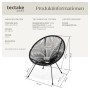 Schwarzer Gartenstuhl Santana im Acapulco-Stil mit Retrodesign, Schnurbespannung aus Polyethylen und schwarzem Stahlrahmen.