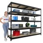 PROREGAL Mega Deal 4x Profi Schwerlastregal Rhino HxBxT 200x240x70cm 5 Spanplatten-Ebenen 8mm Fachlast 450kg Schwarz_2