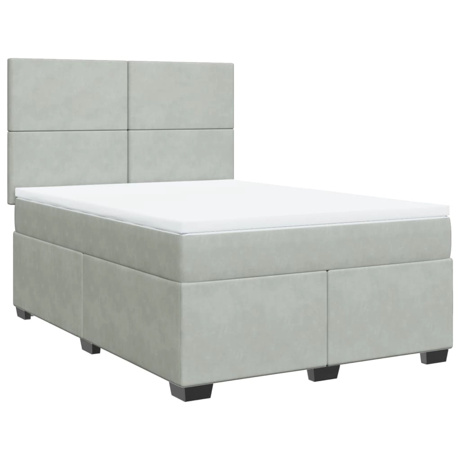 vidaXL Boxspringbett mit Matratze Hellgrau 160x200 cm Samt2107512 günstig online kaufen