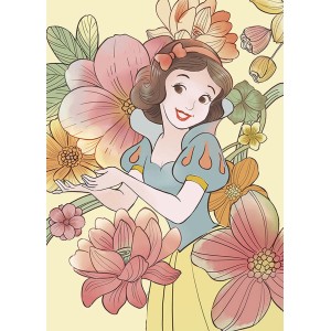 Disney Schneewittchen Poster (50x70 cm) als Fototapete mit Blumenmuster für das Kinderzimmer.