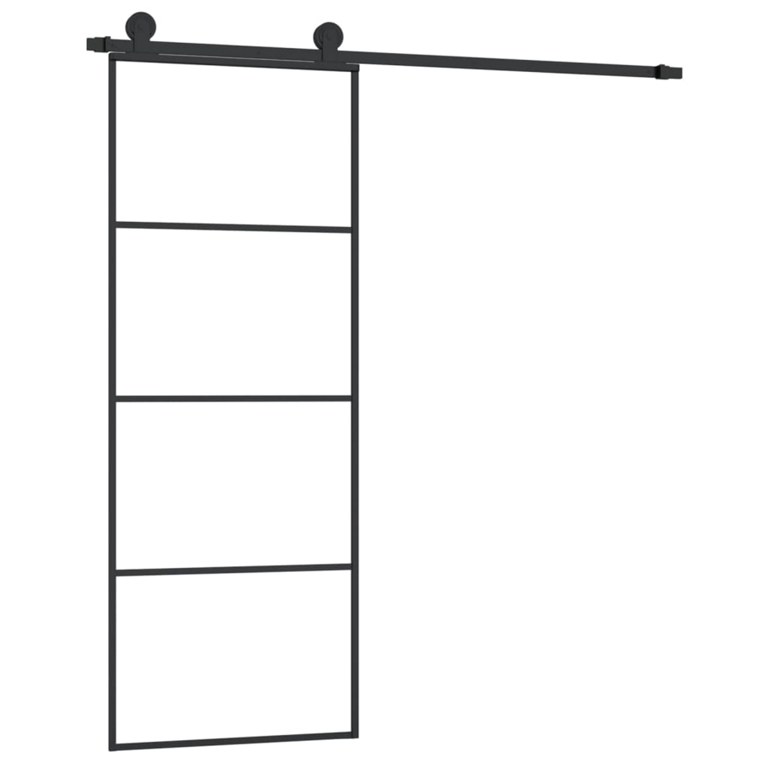 vidaXL Schiebetür mit Beschlag 76x205 cm ESG-Glas & Aluminium 3152145 günstig online kaufen