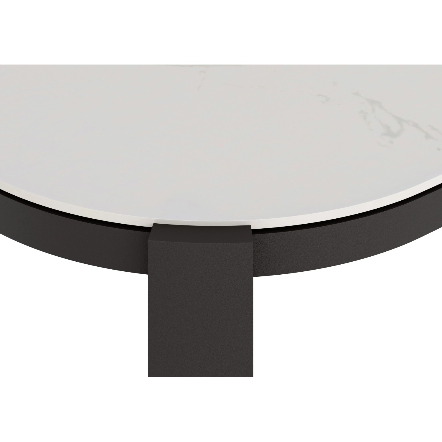 Detailansicht Tisch der Lounge-Gruppe Sorreno, Aluminium Anthrazit/Weiß.